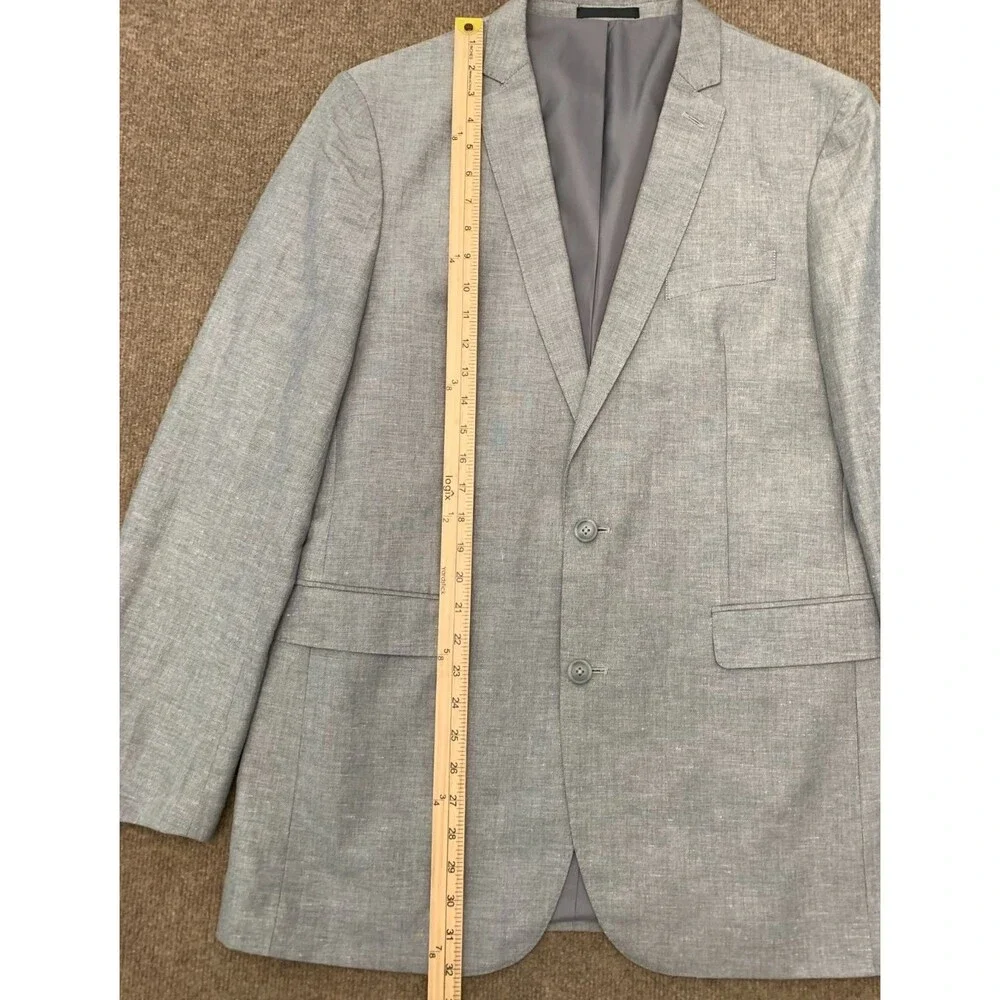 Kenneth Cole Blazer Mens 42L Linen Twill Textured Jacket Sportcoat